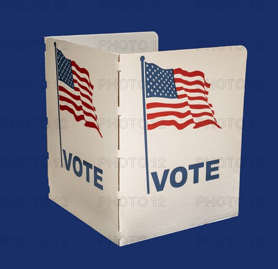 Voting ballot on blue background