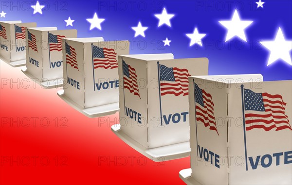 Row of voting booths