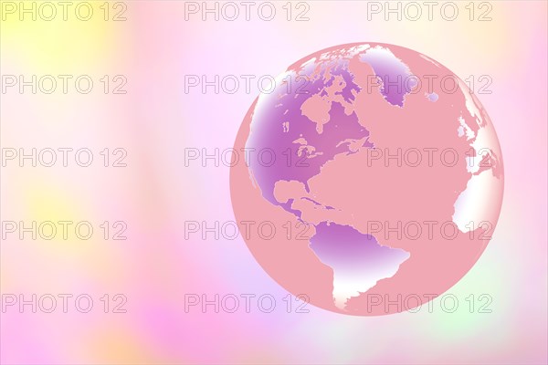 Globe on pastel background