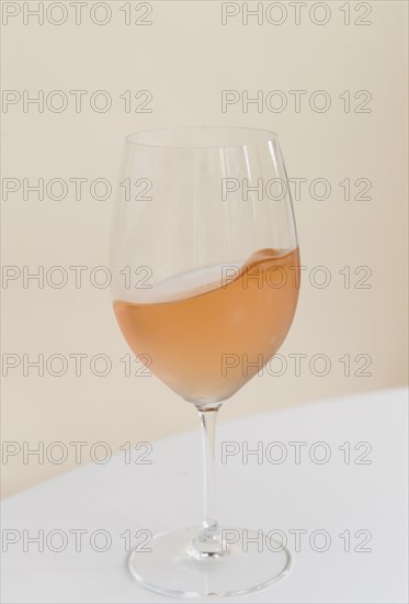 Rose wine in wineglass