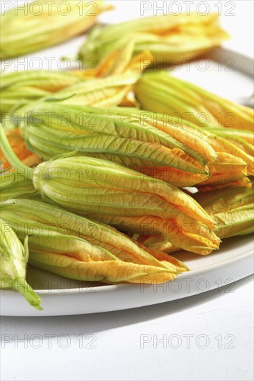 Squash blossoms on plate