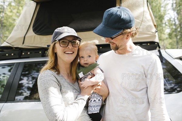 Portrait of parents with baby son