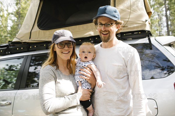 Portrait of parents with baby son