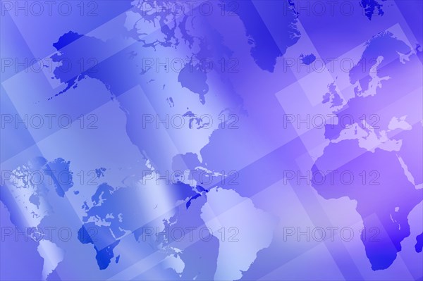 Blue abstract digital world map