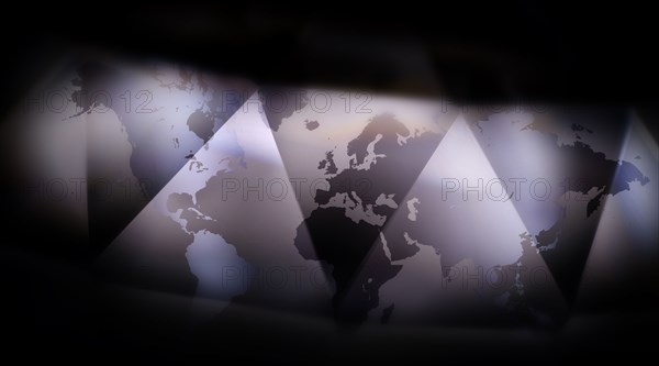 World map with on abstract background