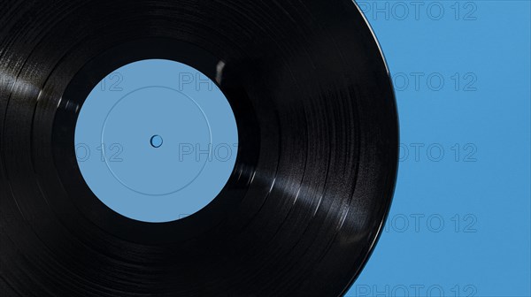 Vintage record on blue background