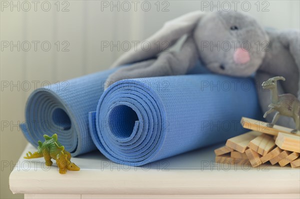 Exercise mats with stuffed toy