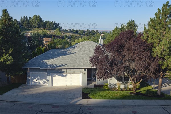 USA, Idaho, Boise, Exterior of single-family home in suburbs