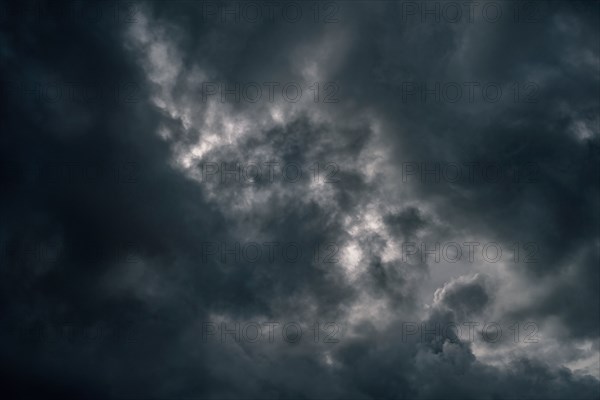 Gray storm clouds on sky