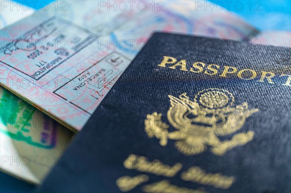 Close-up of American passport