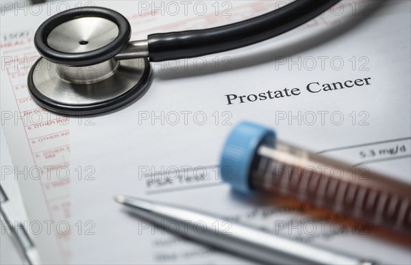 Studio shot of prostate cancer document