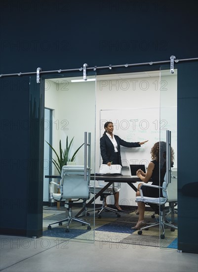 Two businesswomen working in office