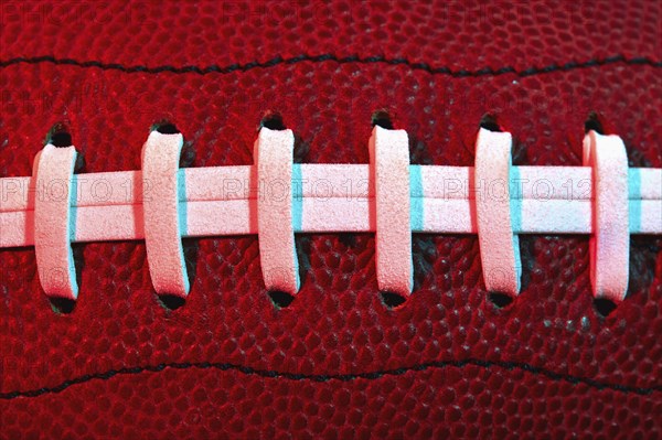 Detail of football stitching