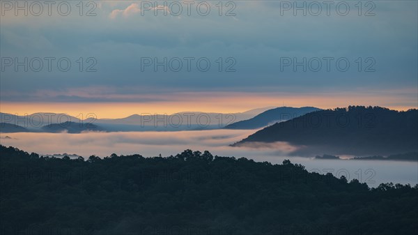 Fog at sunrise in Blue Ridge Mountains