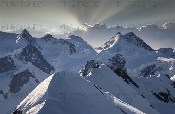 Aerial view of Monte Rosa Massif