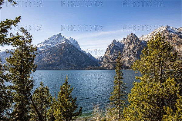 View of Teton Range from Jenny Lake in Grand Teton National Park