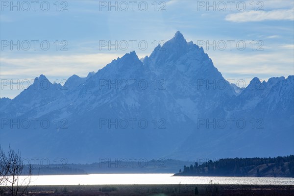 Silhouettes of Teton Range in Teton National Park