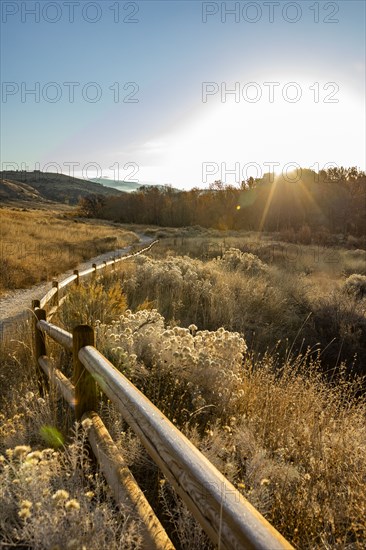 Path along fence in Military Reserve landscape