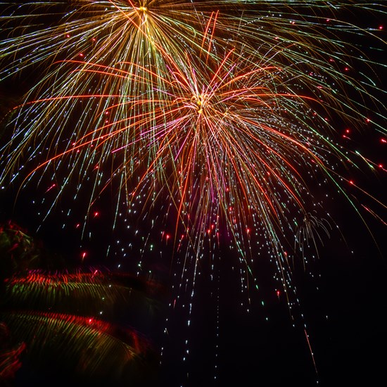 Fireworks on night sky