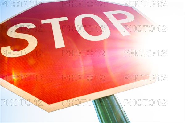Low angle view of stop sign