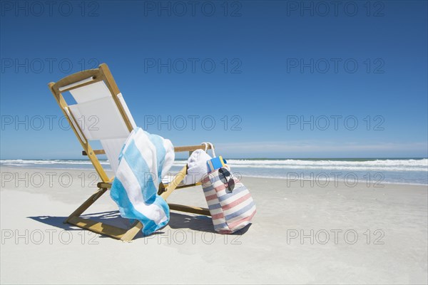 Canvas chair on beach