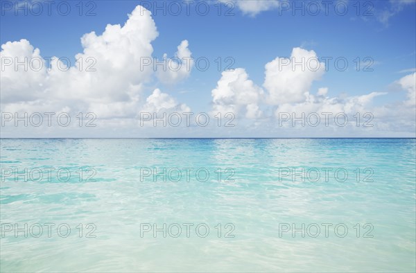 Turquoise sea and cloudy sky