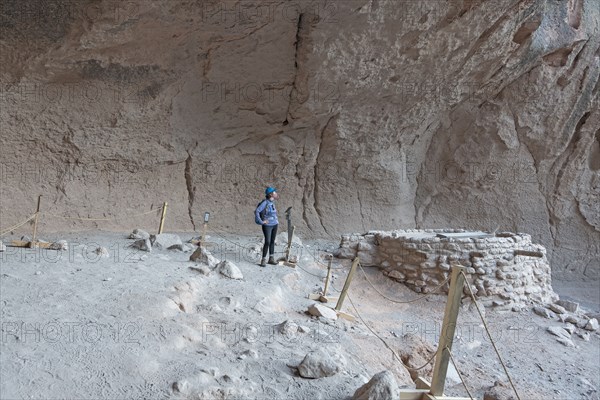 Hiker visiting Bandelier National Monument