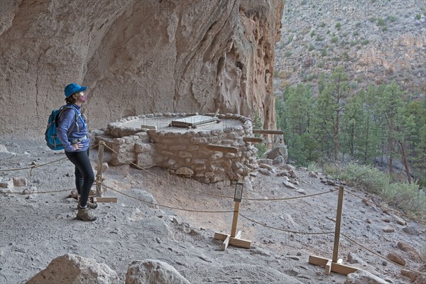 Hiker visiting Bandelier National Monument