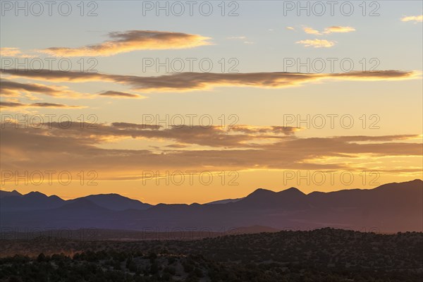 Evening sky over Galisteo Basin Preserve