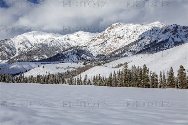 Landscape with Boulder Mountains in winter