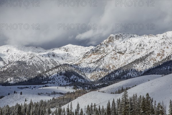 Landscape with Boulder Mountains in winter
