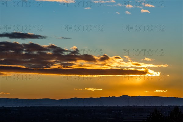 Sunset sky over Owyhee Mountains