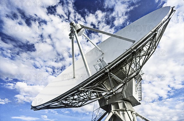 Low angle view of radio telescope at Karl G. Jansky Very Large Array against sky