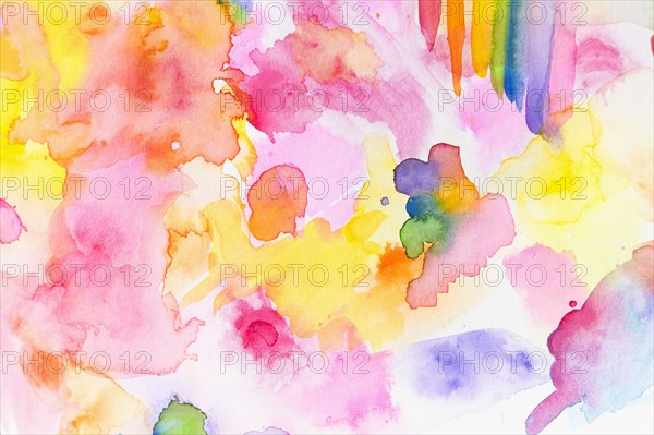 Close-up of watercolor colorful abstract pattern