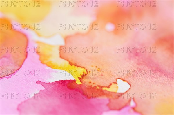 Close-up of watercolor colorful abstract pattern