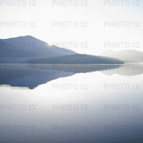 Whiteface Mountain and Lake Placid at sunrise