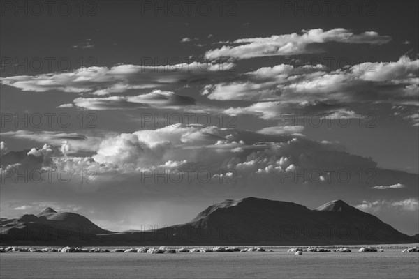 Landscape with mountains and clouds