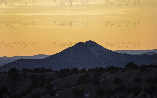 Sunset sky over Galisteo Basin Preserve landscape