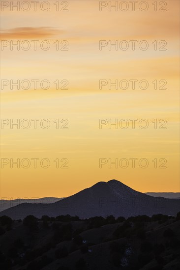 Sunset sky over Galisteo Basin Preserve landscape