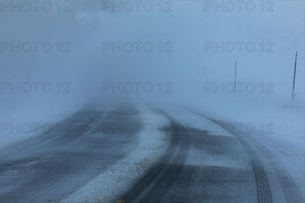 Road in snowstorm