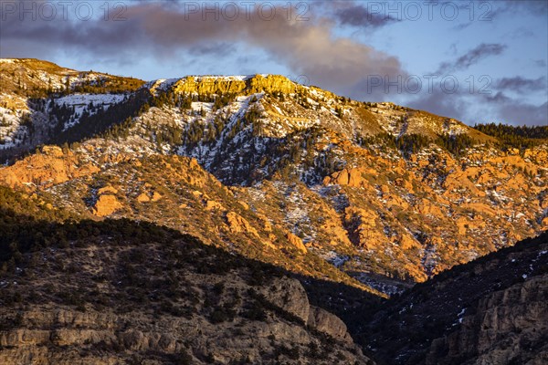 Late afternoon sun on mountains near Zion National Park