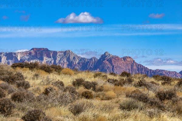 Mountains under blue sky near Zion National Park