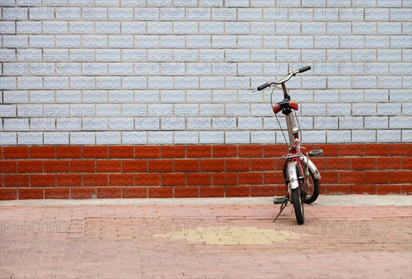 Bicycle parked on city street