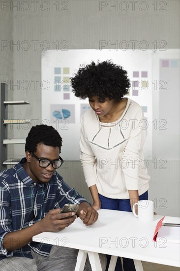 Two colleagues in studio