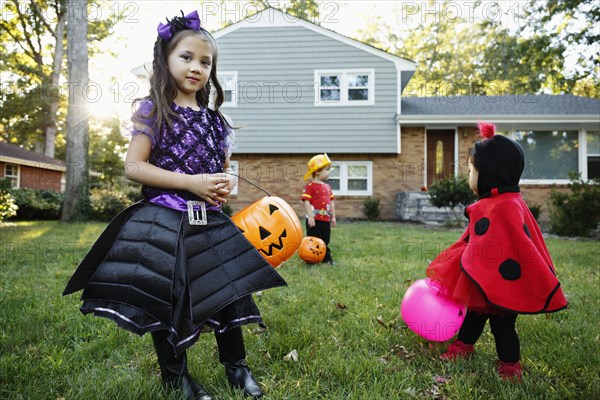 Girl trick or treating