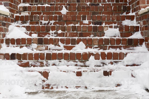 Steps covered in snow