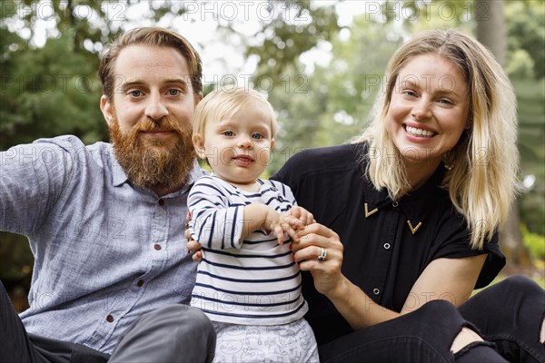 Portrait of young family