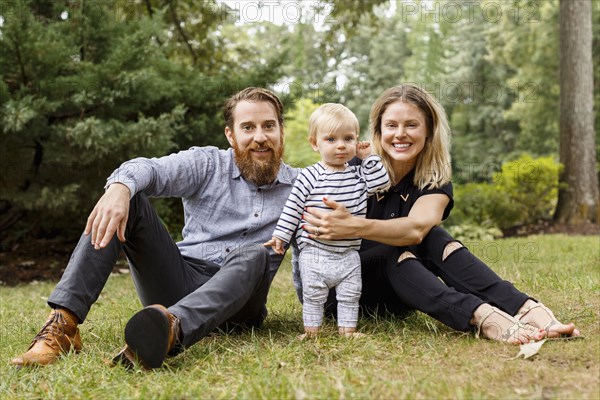 Portrait of young family