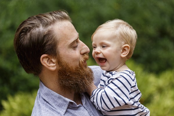 Portrait of father and baby girl