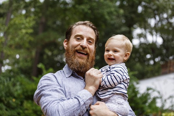 Portrait of father and baby girl